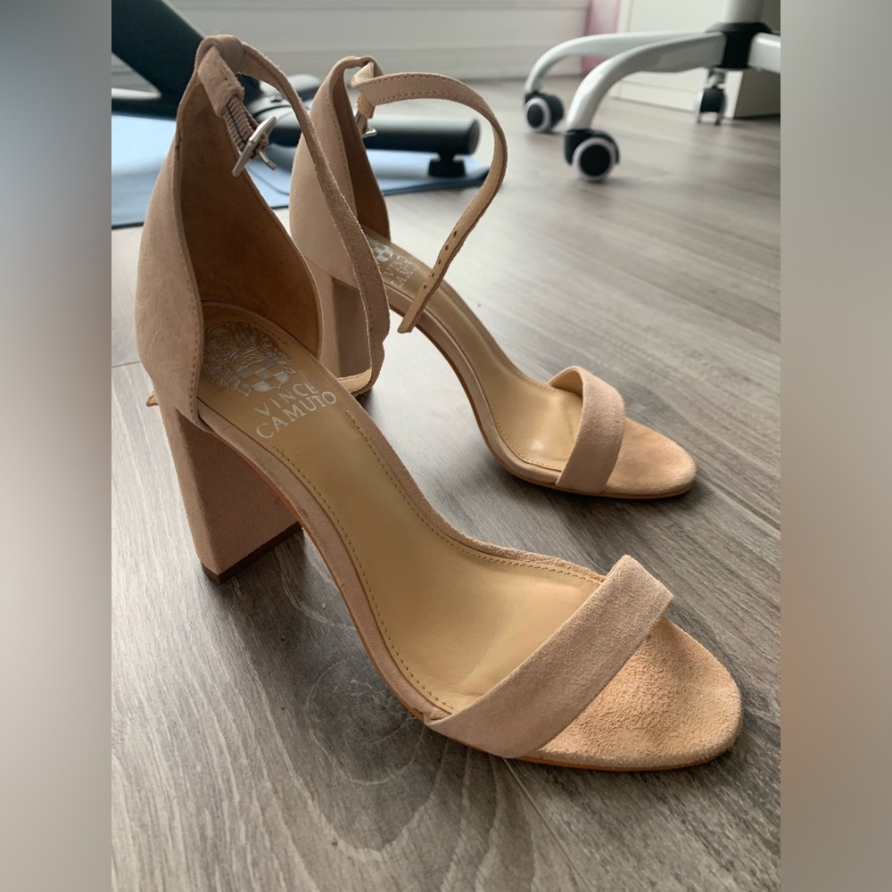 Vince camuto beige Block Heel Sandals